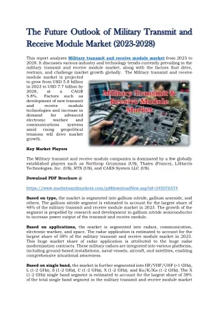 the future outlook of military transmit