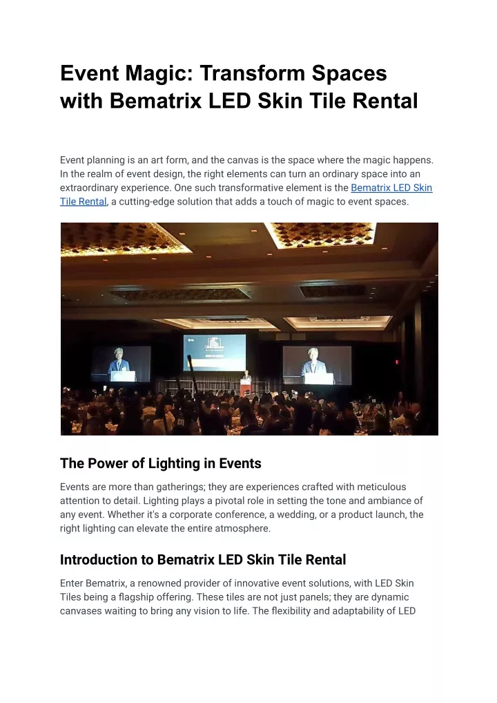 event magic transform spaces with bematrix