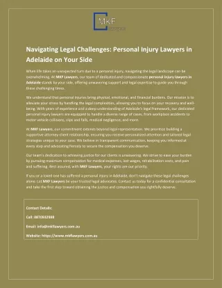 Navigating Legal Challenges - Personal Injury Lawyers in Adelaide on Your Side