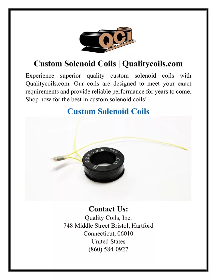 custom solenoid coils qualitycoils com