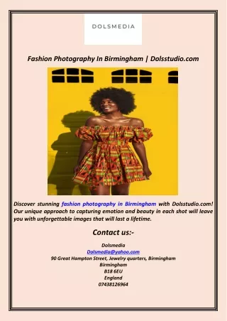Fashion Photography In Birmingham  Dolsstudio.com