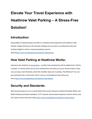 Untitled dElevate Your Travel Experience with Heathrow Valet Parking – A ocument