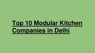 Top 10 Modular Kitchen Companies in Delhi