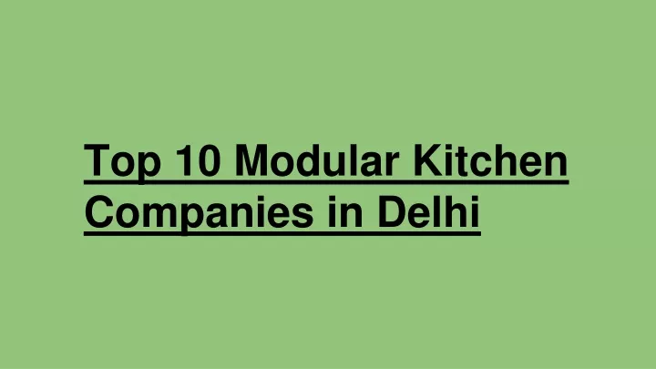 top 10 modular kitchen companies in delhi