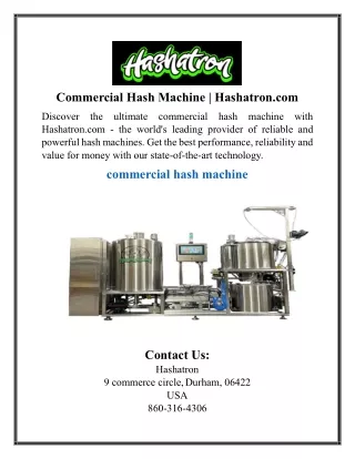commercial hash machine hashatron com