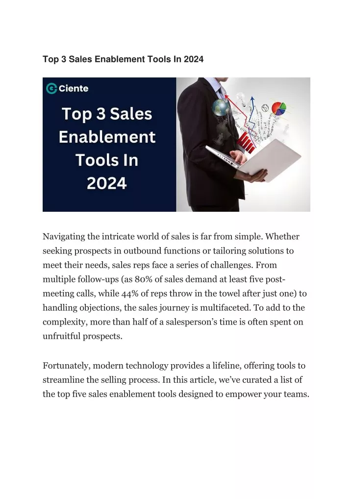 top 3 sales enablement tools in 2024