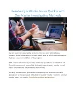 Quickbooks problems and solutions - slide 1
