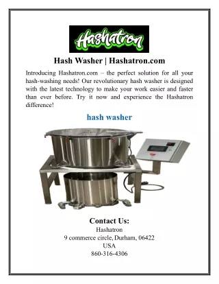 hash washer hashatron com