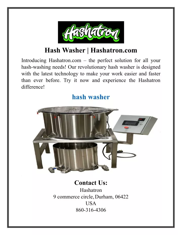 hash washer hashatron com
