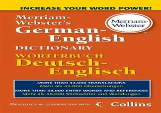 ✔ DOWNLOAD/PDF ⭐  Merriam-Webster’s German-English Dictionary (English