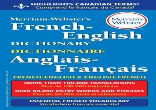 Read ebook ❤ PDF ❤  Merriam-Webster's French-English Dictionary, Newes