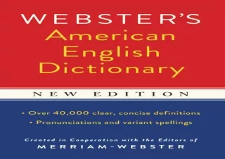 ❤ PDF READ ONLINE ❤ Webster's American English Dictionary, New Edition