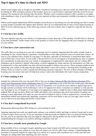 top 6 signs it s time to check out seo