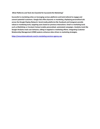 what platforms and tools are essential