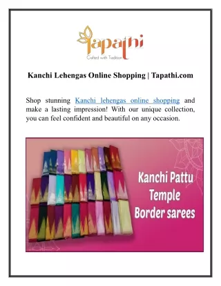 Kanchi Lehengas Online Shopping | Tapathi.com