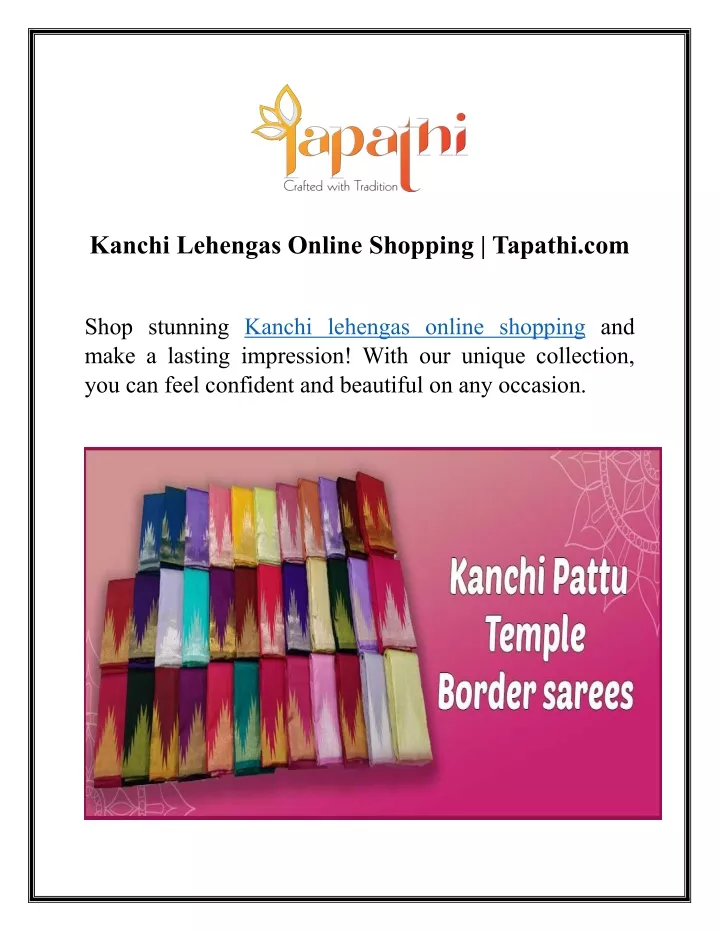 kanchi lehengas online shopping tapathi com