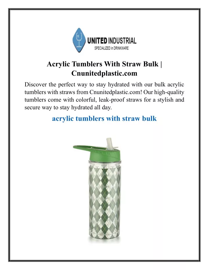 acrylic tumblers with straw bulk cnunitedplastic