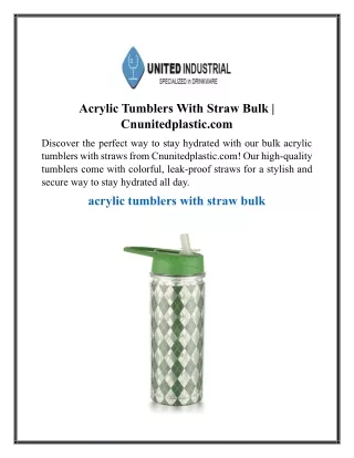 Acrylic Tumblers With Straw Bulk | Cnunitedplastic.com