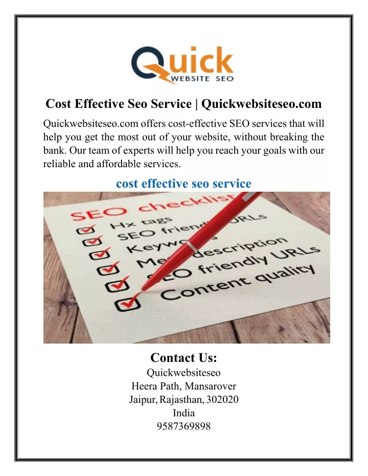 cost effective seo service quickwebsiteseo com