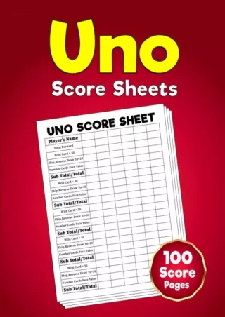 book❤️[READ]✔️ Uno Score Sheets: Uno Game Score Card in Only One Place ! Uno Score Pads Ke