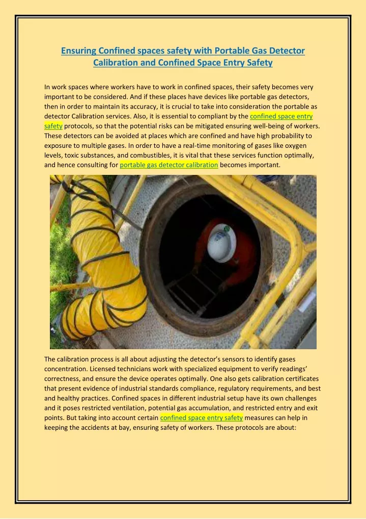 ensuring confined spaces safety with portable
