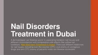 Nail Disorders Treatment in Dubai