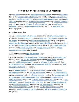how to run an agile retrospective meeting
