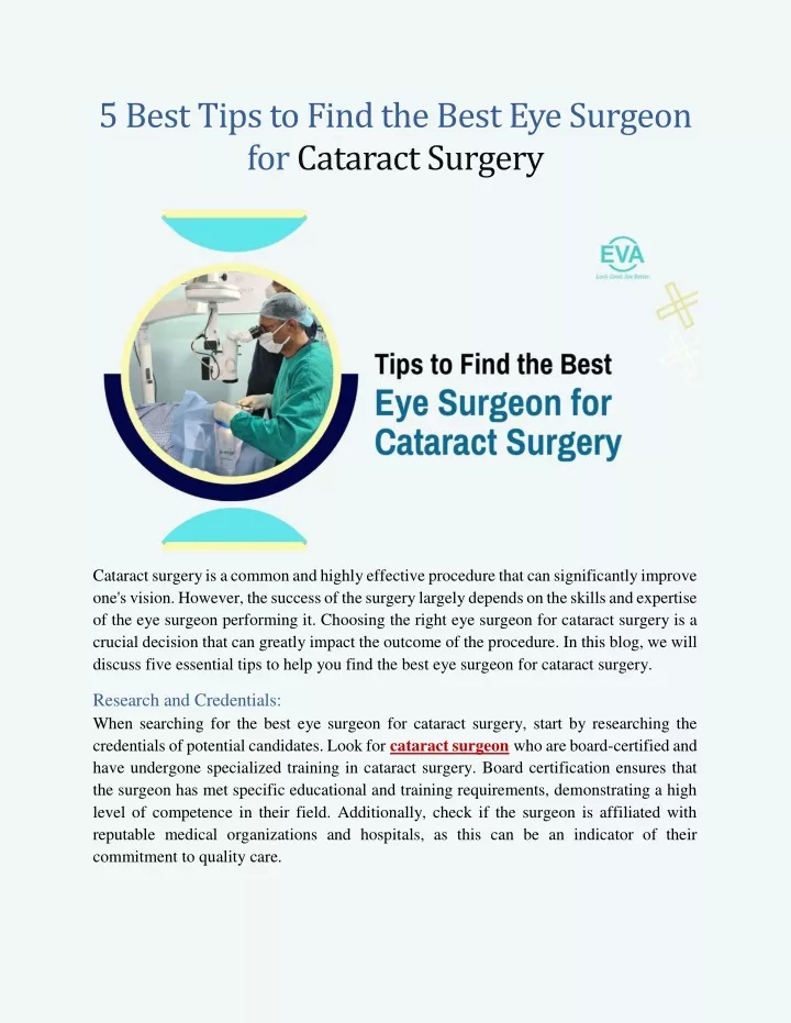 5 best tips to find the best eye surgeon