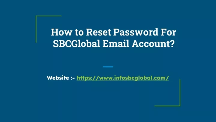 how to reset password for sbcglobal email account
