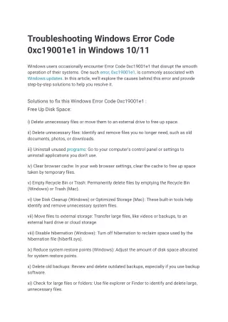 Troubleshooting Windows Error Code 0xc19001e1 in Windows 10_11
