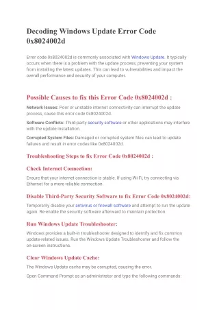 Decoding Windows Update Error Code 0x8024002d