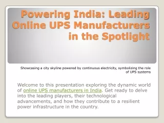 online UPS manufacturers in India. 