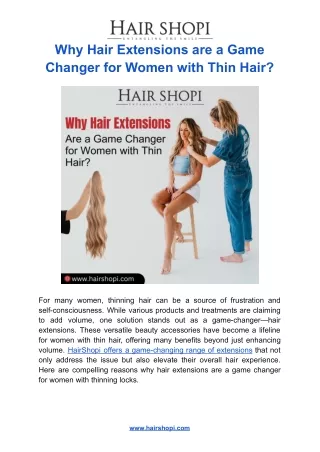 Why Hair Extensions are a Game Changer for Women with Thin Hair