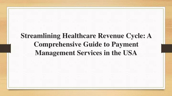 streamlining healthcare revenue cycle