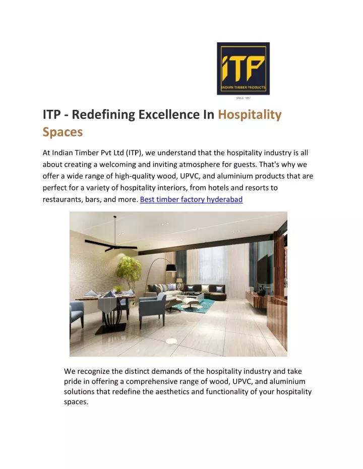 itp redefining excellence in spaces