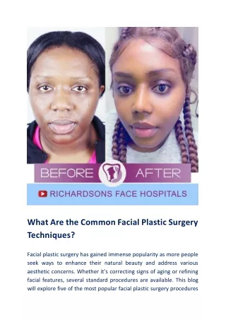 5 Most Common Facial Plastic Surgery Techniques