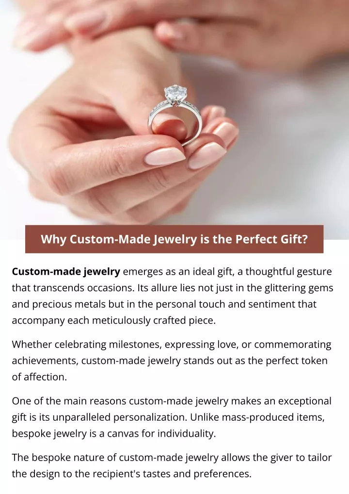 why custom made jewelry is the perfect gift