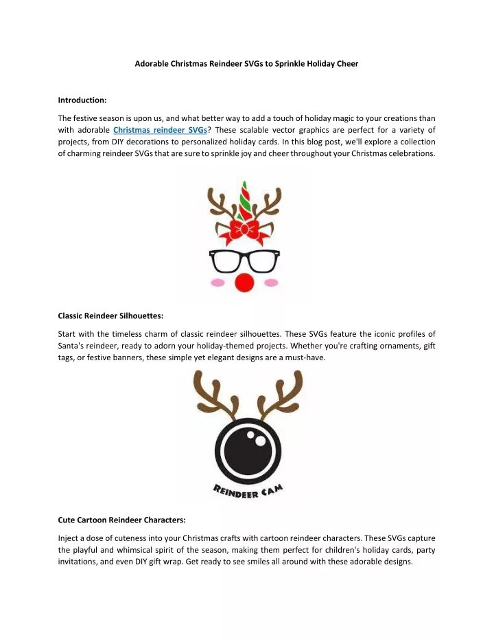 adorable christmas reindeer svgs to sprinkle