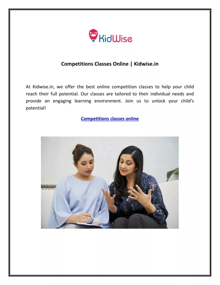 competitions classes online kidwise in