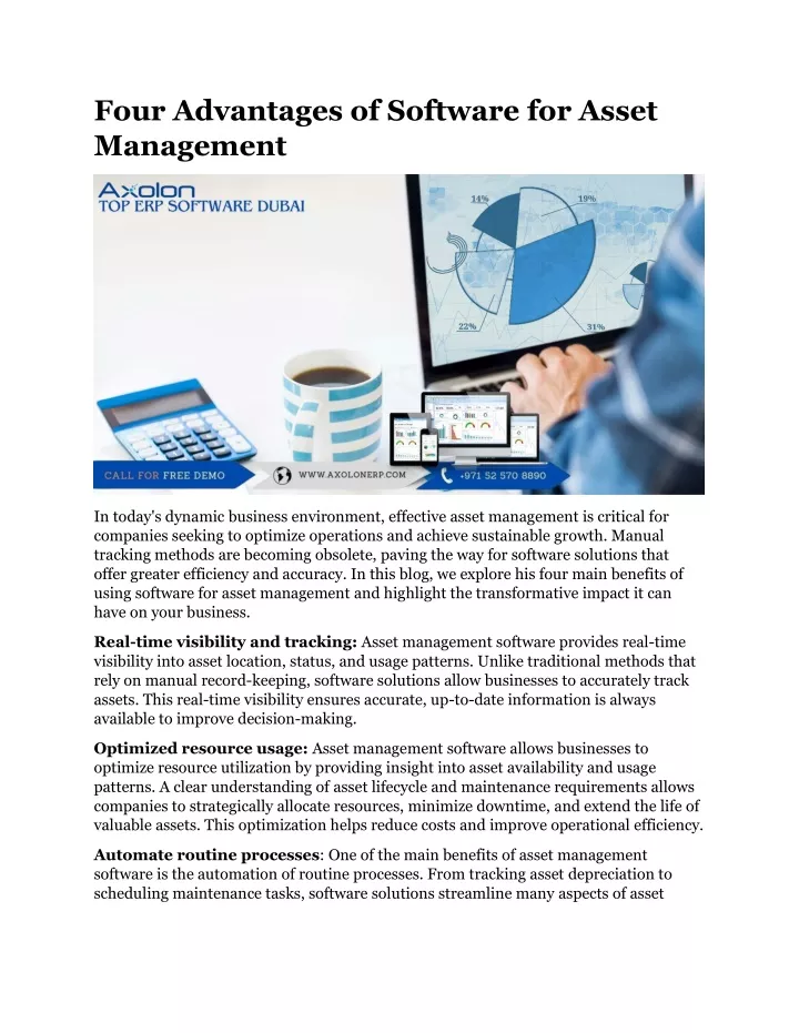 four advantages of software for asset management