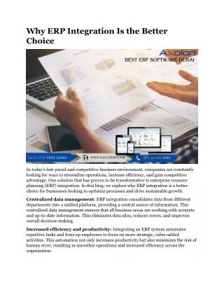 why erp integration is the better choice