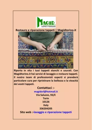 Restauro e riparazione tappeti  Magidtorino it