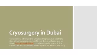 Cryosurgery in Dubai