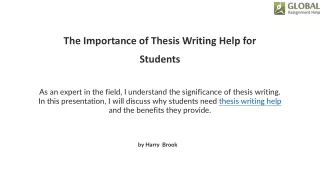The Importance of Thesis Writing Help for Students
