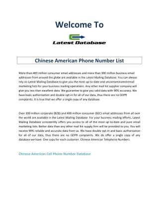 Chinese American Phone Number List (1)
