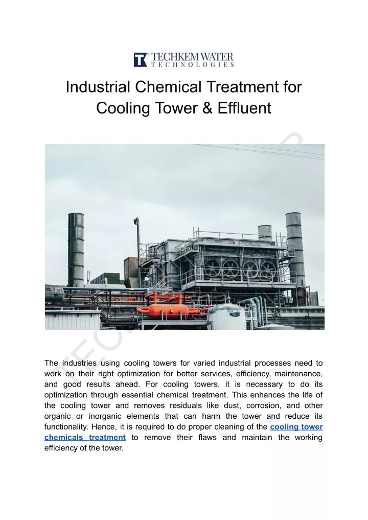 industrial chemical treatment for cooling tower