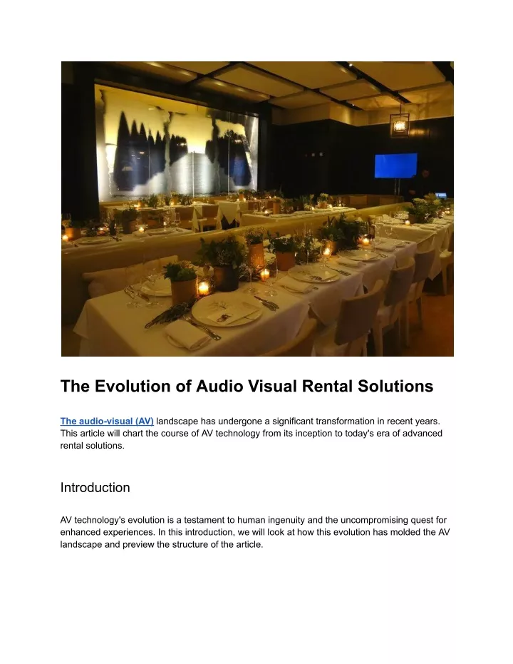 the evolution of audio visual rental solutions