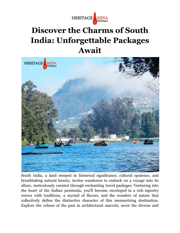 discover the charms of south india unforgettable
