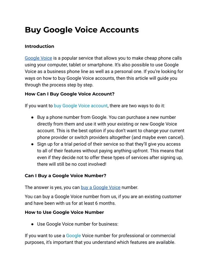 buy google voice accounts