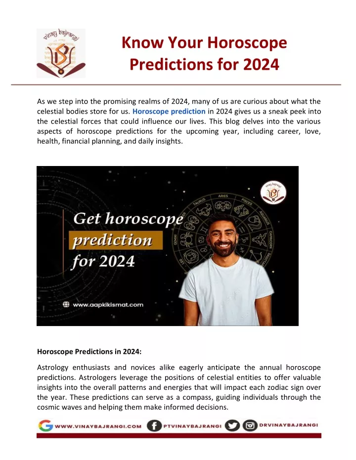 know your horoscope predictions for 2024